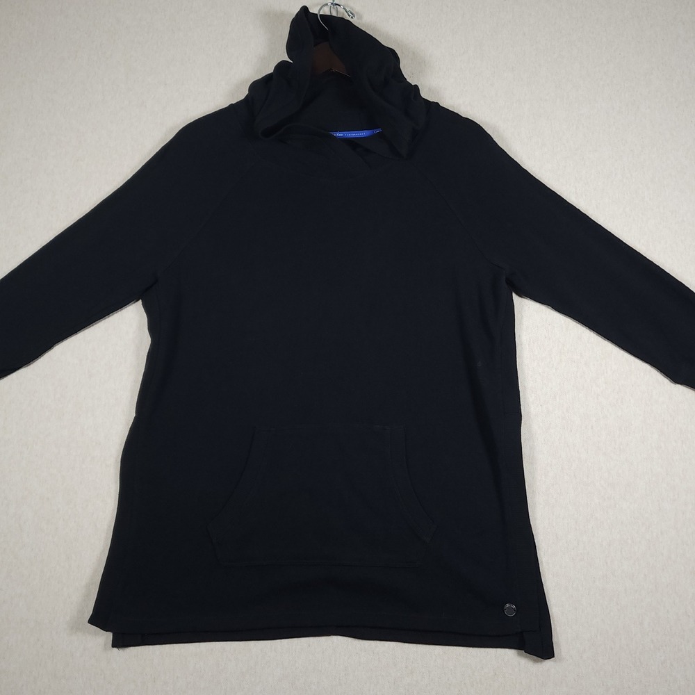 Calvin Klein Performance Hoodie Sweatshirt Womens Large Black Longline Pocket
